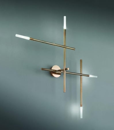 مصباح حائط عصري بخطوط متقاطعة ذهبية