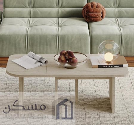 طاولة قهوة وسطية بشكل جديد وعصري يتكون من قطعتين منفصلتين