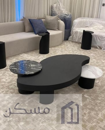 مجموعة طاولات قهوة تتكون من 7 قطع بديل الرخام