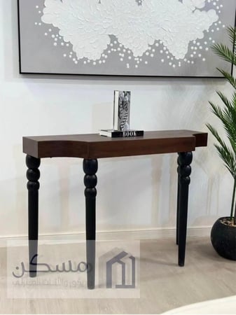 طاولة كونسول خشب سنديان وقواعد خشب سويدي