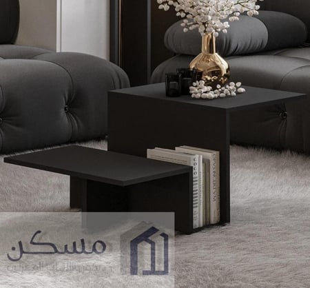 طاولة قهوة بشكل هندسي جديد يوجد مساحة تخزين اضافية