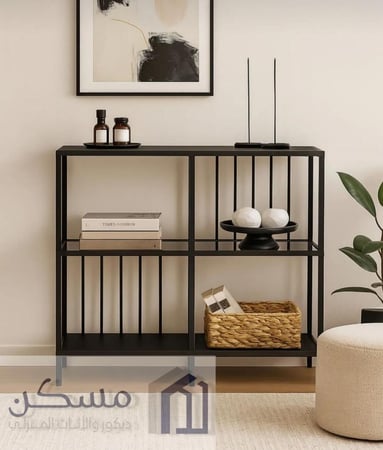 كونسول ديكور خشبي ومعدني بتصميم عصري
