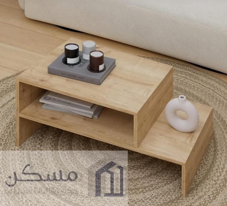طاولة قهوة وسطية بديل رخام بشكل جديد ومساحة تخزين اضافية