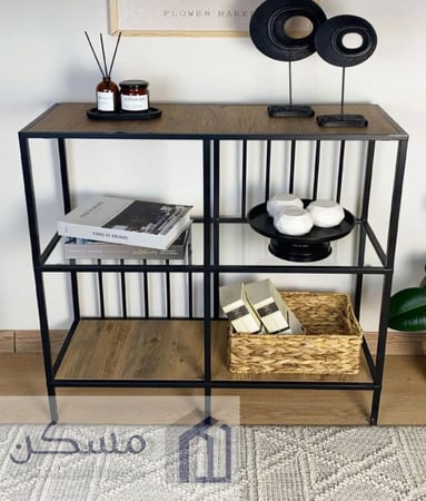 كونسول ديكور خشبي ومعدني بتصميم عصري