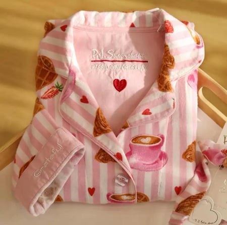 بيجاما بطبعات الكوكيز والقهوة اللذيذة من القطن الطبيعي100%