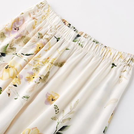 بيجاما الزهور المنعشة بأكمام قصيرة من قماش الفيسكوز البارد-A15