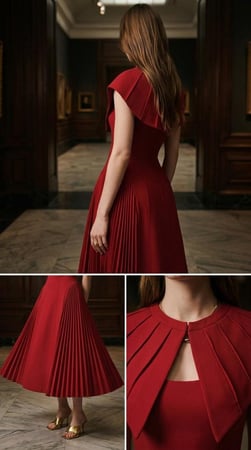 فستان احمر كسرات