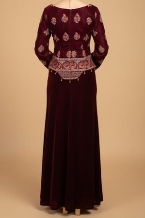 تيور مخمل عنابي