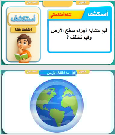 علوم الصف الثاني الابتدائي  الوحدة الثالثة درس اليابسة