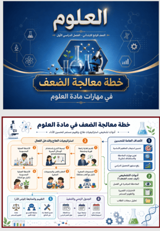 خطط الاثراء و معالجة الضعف في مادة العلوم للصف الرابع