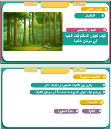 علوم الصف الثاني درس الغابات