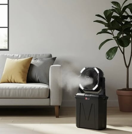 مروحة الرذاذ المتنقلة معى الاضاءة