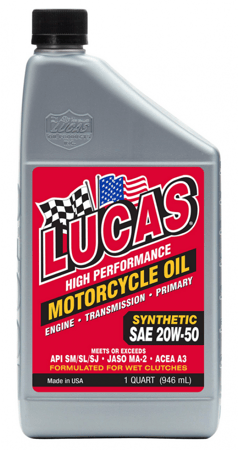 زيت محرك دراجات لوكاس 20w50 تخليقي 946 مل