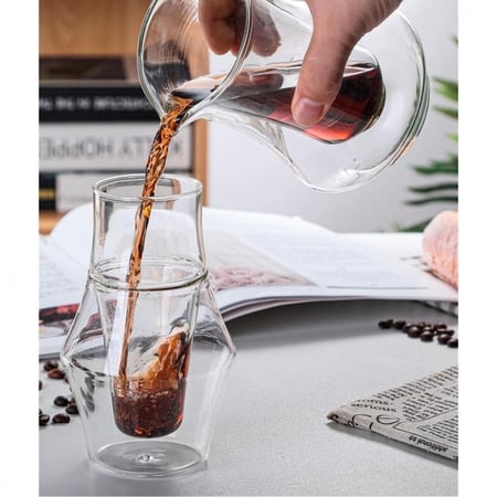 كوب تذوق القهوة زجاج مزدوج 230 مل