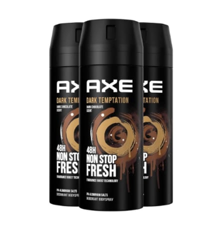 أكس مزيل عرق مجموعة  3 عبوات بخاخ للجسم  دارك تيمبتيشن - 150x3ملليلتر