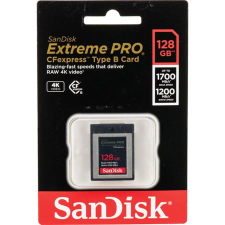 SanDisk Extreme PRO  CFexpress Type B Card 128GB Upto1700 MB/s Read Speed 1200MB/s Write Speed