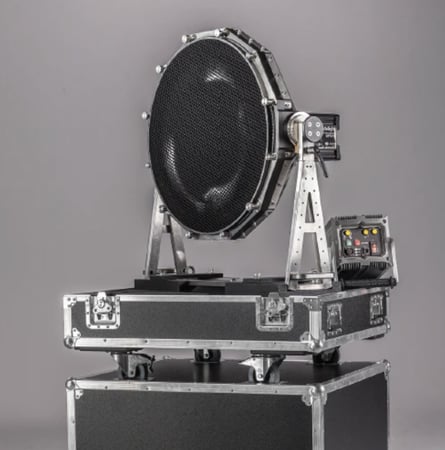 Dedolight HMI 1200W 700mm Parallel Beam Projector Kit complete with Flight Case on Wheels