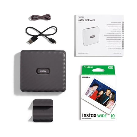 Instax Link Wide Smartphone Printer (Mocha Gray) Film Pack