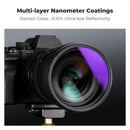 K&F Concept 77MM Nano-X Soft Graduated ND8 Filter, HD, Waterproof, Anti Scratch, Blue Coated