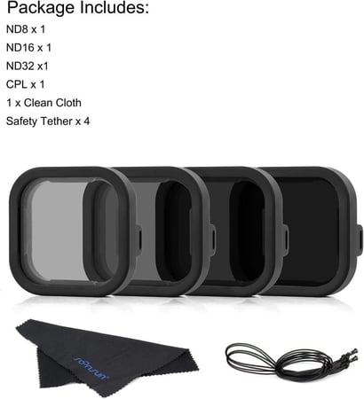 SOONSUN 4-Pack Lens Filter CPL ND8 ND16 ND32 Filter for GoPro Hero 12 11 10 9 Black.