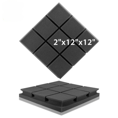 Focus Studio Acoustic Foam Panels 6 Pyramids-Black