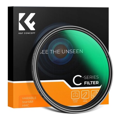 K&F Concept 77MM Variable Star 4-8 Filter, Green Coated Optical Glass