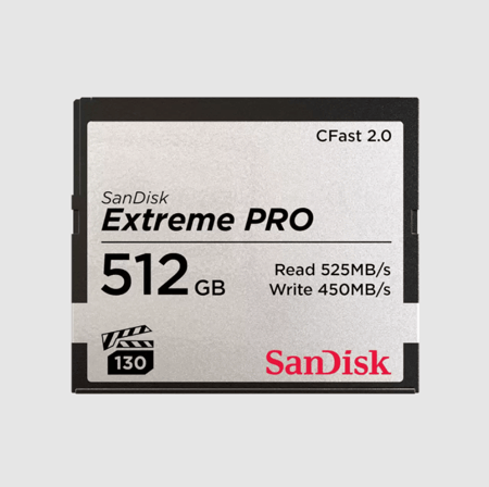 SanDisk SDCFSP-512G-G46D Sandisk 512GB Ext PRO Cfast 2.0 R:525M/s W:450M/s