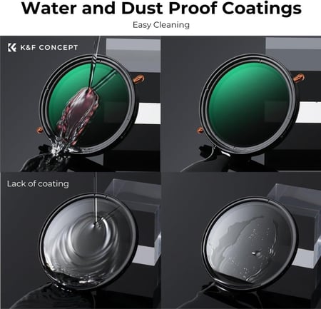 K&F Concept 72MM Multi-functional CPL+Variable ND2-32 Filters,Ultra-thin, HD,With toggle and a vacuum cleaning cloth, green coated, NANO-D series