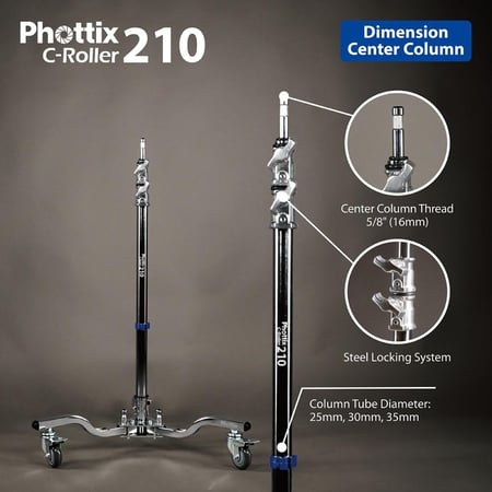 Phottix C-Roller 210 Rolling C-Stand (H210cm/82")