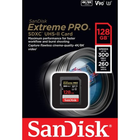SanDisk 128GB Extreme PRO® SDHC™ and SDXC™ UHS-II cards