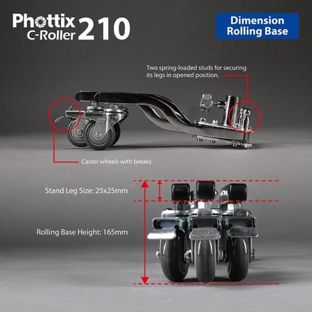 Phottix C-Roller 210 Rolling C-Stand (H210cm/82")