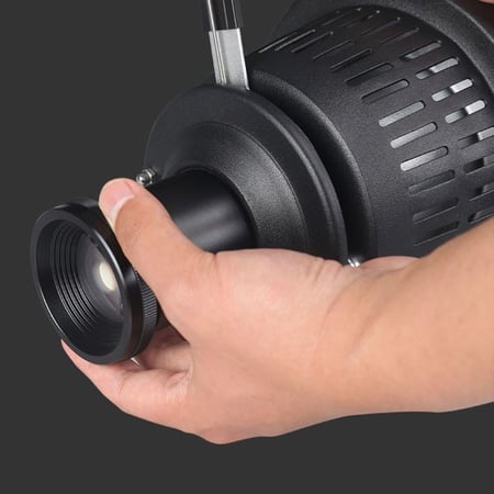 Focus Studio Optical Conical Sport with Gobos and Coler Gels 50mm 2.4 lens