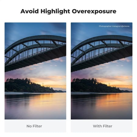 K&F Concept 77MM Nano-X Soft Graduated ND8 Filter, HD, Waterproof, Anti Scratch, Blue Coated