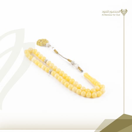 سبحة بكلايت بلجيكي فضة - كريمي