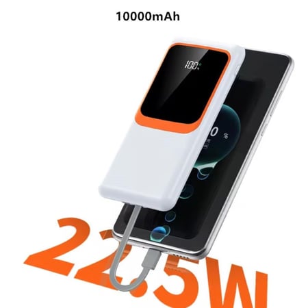 بطارية باور بانك 10,000 بشاشة  وشحن سريع بقوة 22.5W