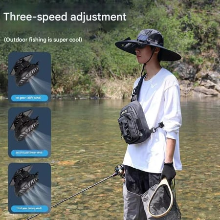 قبعة شمسية مع مروحة تبريد بالطاقة الشمسية – للحماية من الشمس والتبريد في الهواء