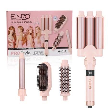 استشوار يارا من اينزو 4 في 1 لتصفيف الشعر – فير ويفر + فرشاة حرارية + تمليس وتجعيد