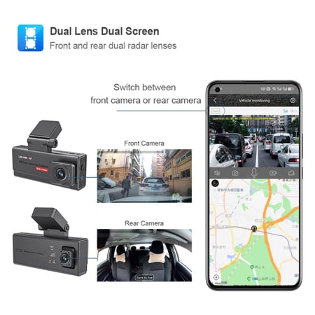 داش كام 4G كاميرا مراقبة للمركبات عن بعد بشريحة انترنت 4G