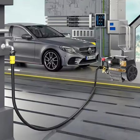 مضخة غسيل ضغط عالي بدينمو شفط وبلف تحكم بالبار