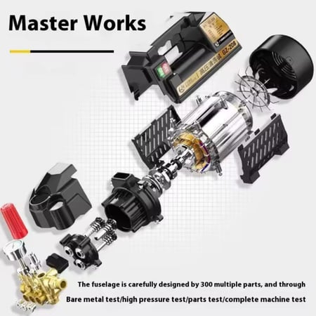 مضخة غسيل ضغط عالي بدينمو شفط وبلف تحكم بالبار