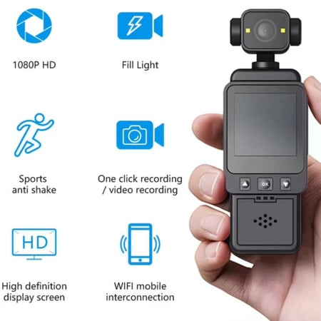 كاميرا جيب و كاميرا أكشن بعدسة دوارة - لتسجيل يومياتك و مغامراتك الخارجية