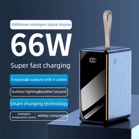 بطارية باور بانك 120 الف بشاشة  وشحن سريع