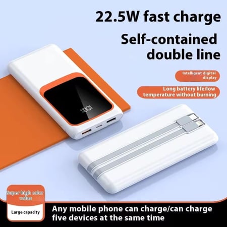 بطارية باور بانك 10,000 بشاشة  وشحن سريع بقوة 22.5W