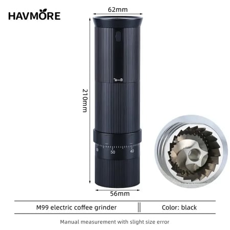 مطحنة قهوة Havmore إسبريسو مخروطية CNC شحن USB