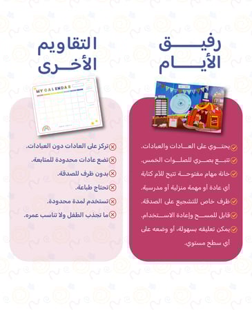 رفيق الأيام - تقويم لمساعدة طفلك للإلتزام بالصلاة