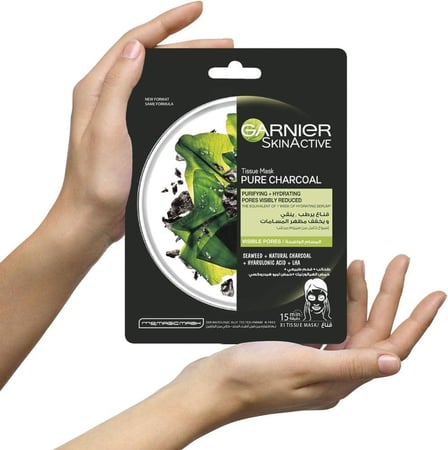قناع الوجه غارنييه للمسام الواضحة بالفحم - 28 جرام