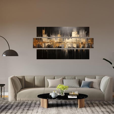 لوحات مقسمه فن تجريدي بتصميم عصري - تحفة دارك للوحات