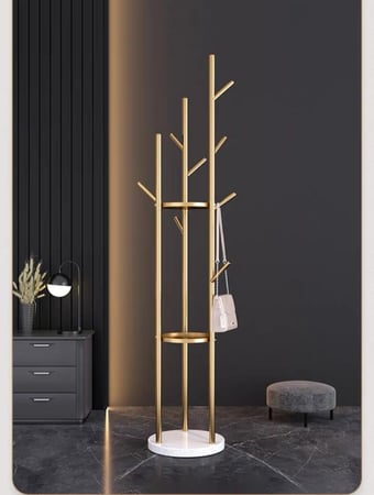 حامل معاطف مع رفوف علاقة ملابس حديثة علاقة ملابس مع سلة تخزين علاقة مل