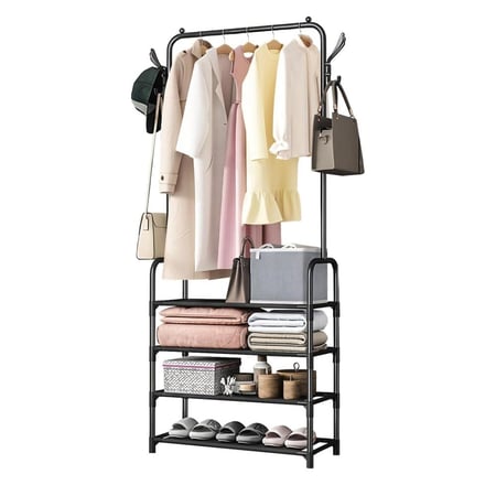 علاقة ملابس للغرف الصغيرة منظم ملابس حديث رف ملابس مع رفوف تخزين