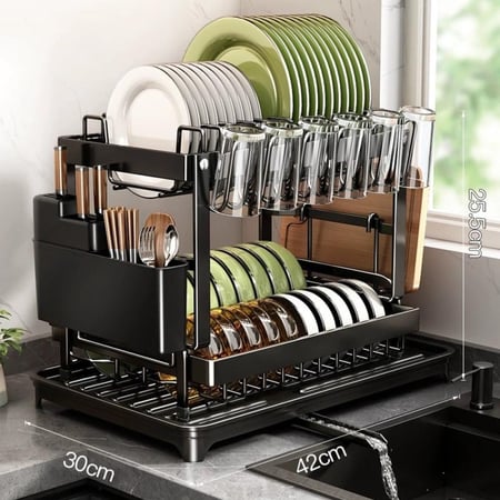 رف تجفيف قابل للتوسيع  رف مطبخ مع حامل سكاكين  رف تجفيف بمستويات